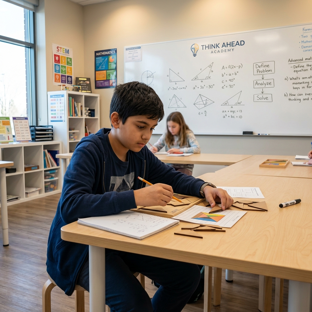 Student engaged in critical thinking and problem-solving